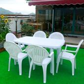 大长方桌大排档6人8人用塑料桌椅 户外休闲庭院沙滩室外烧烤酒吧