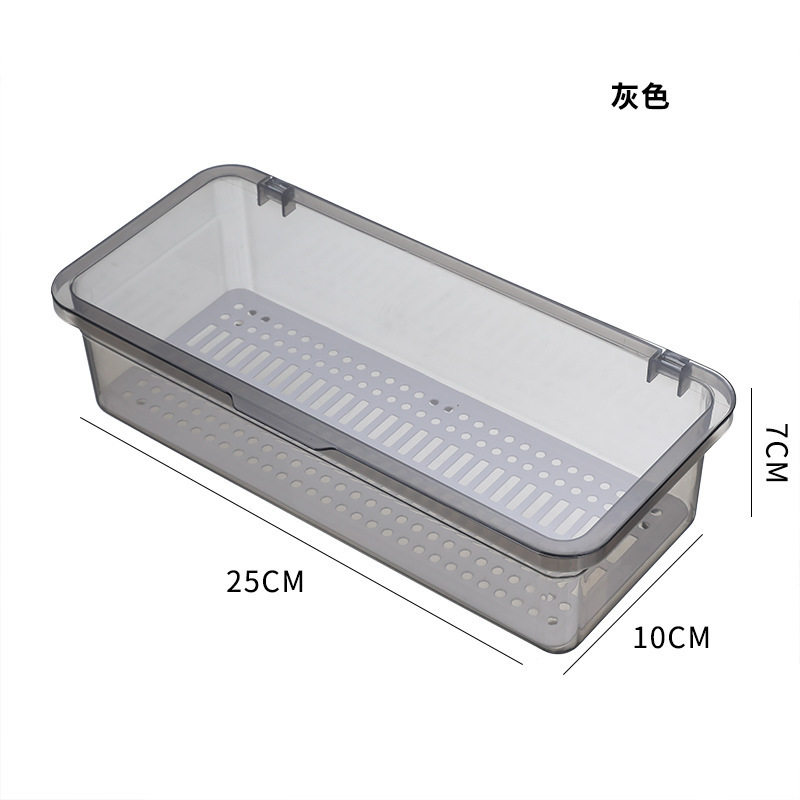 茶具餐具长方形沥水筷笼翻盖式防尘透明筷筒筷子收纳盒筷子沥水盒