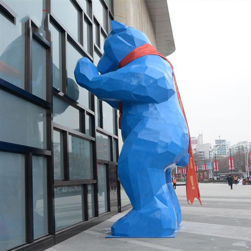 大型玻璃钢雕塑定制几何动物人物抽象派摆件卡通户外商场景观引流
