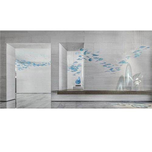 后现代蓝色玻璃吊灯展台装饰样板房间设计师休息室挂饰艺术成列馆,家装灯饰光源,客厅吊灯,淘宝优惠券,粉丝福利购,淘宝优惠卷