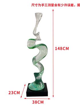 现代酒店别墅家居客厅电视柜抽象艺术摆件透明树脂雕塑桌面装饰品