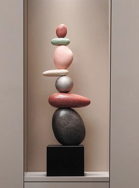 Gorgeous石来运转摆件客厅落地轻奢家居玄关电视柜大型招财装饰品