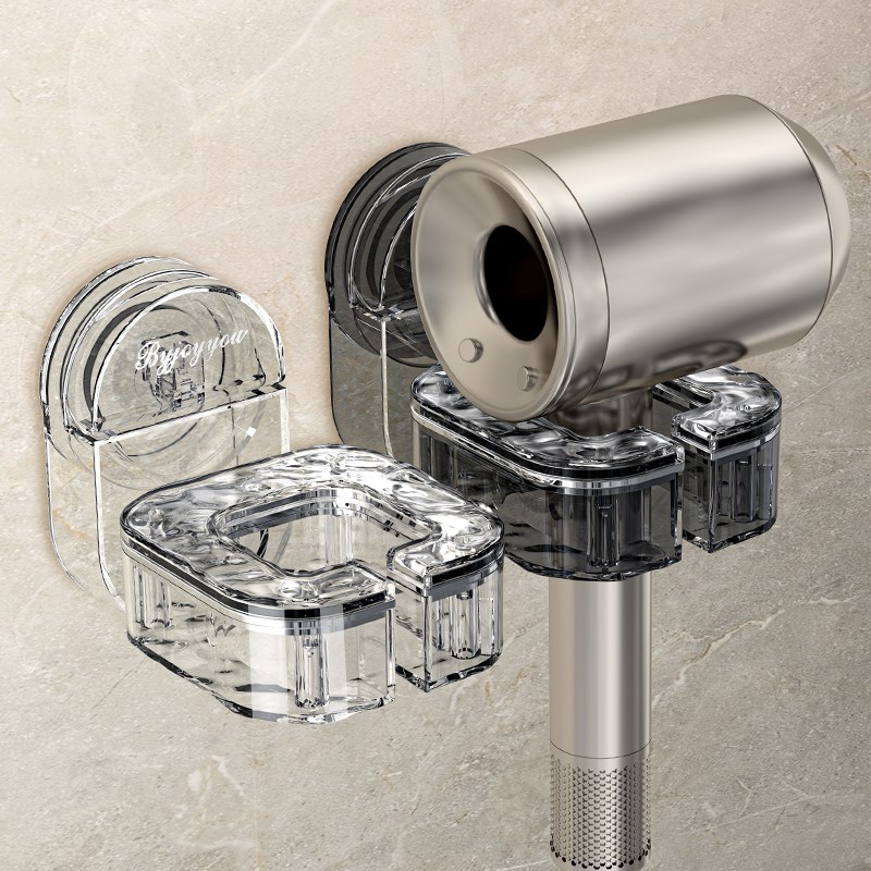 浴室吹风机置物架吸盘免打孔壁挂式风筒支架卫生间墙上收纳神器