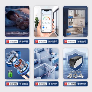 LOGN路金永磁变频增压泵家用静音全自动加压泵全屋管道恒压水泵