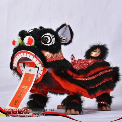 中国风礼品送老外宾中国特色玩具提线木偶人偶手工艺醒狮舞狮子
