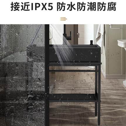 厨房石英石水槽洗菜盆洗碗槽带不锈钢支架花岗岩大单槽黑色洗手