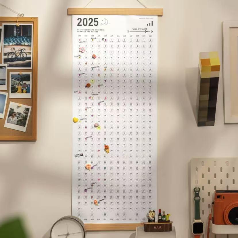日历2025年新款可diy手作创意摆件自律打卡计划表备忘录年历单张