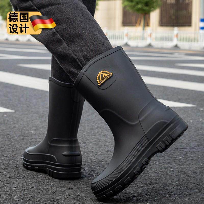 防滑雨鞋男款德国2025新款男士防水硅胶水鞋时尚加厚高中筒胶鞋