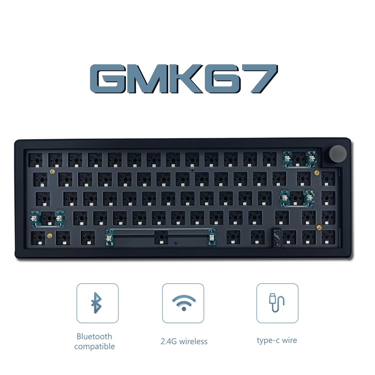 GMK67三模gasket热拔插机械键盘套件客制化HIFI麻将音66键可充电-封面