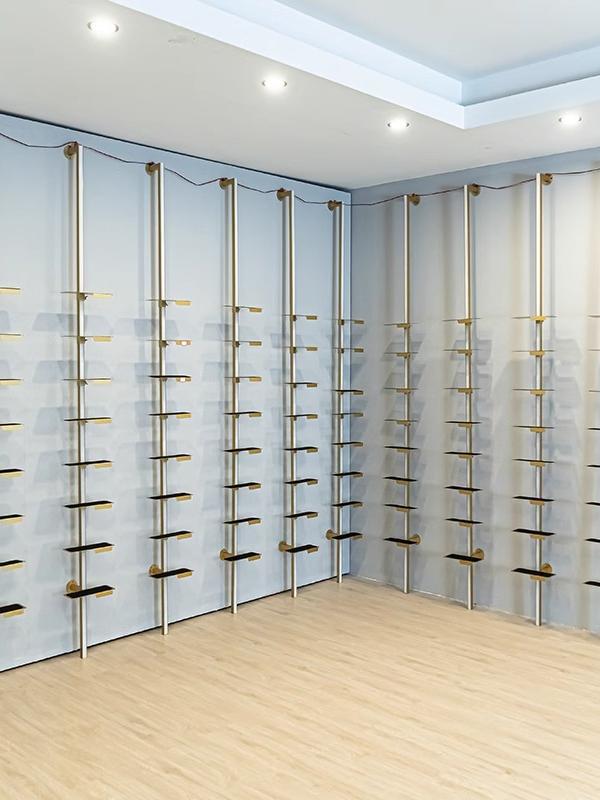 商用鞋货架展示架上墙运动风带灯立柱展示托架可调节鞋托