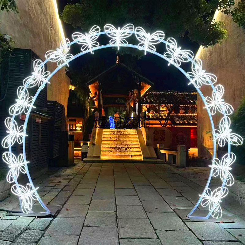 厂家制作LED蝴蝶图形灯图案灯跨街灯过街灯造型户外景观亮化