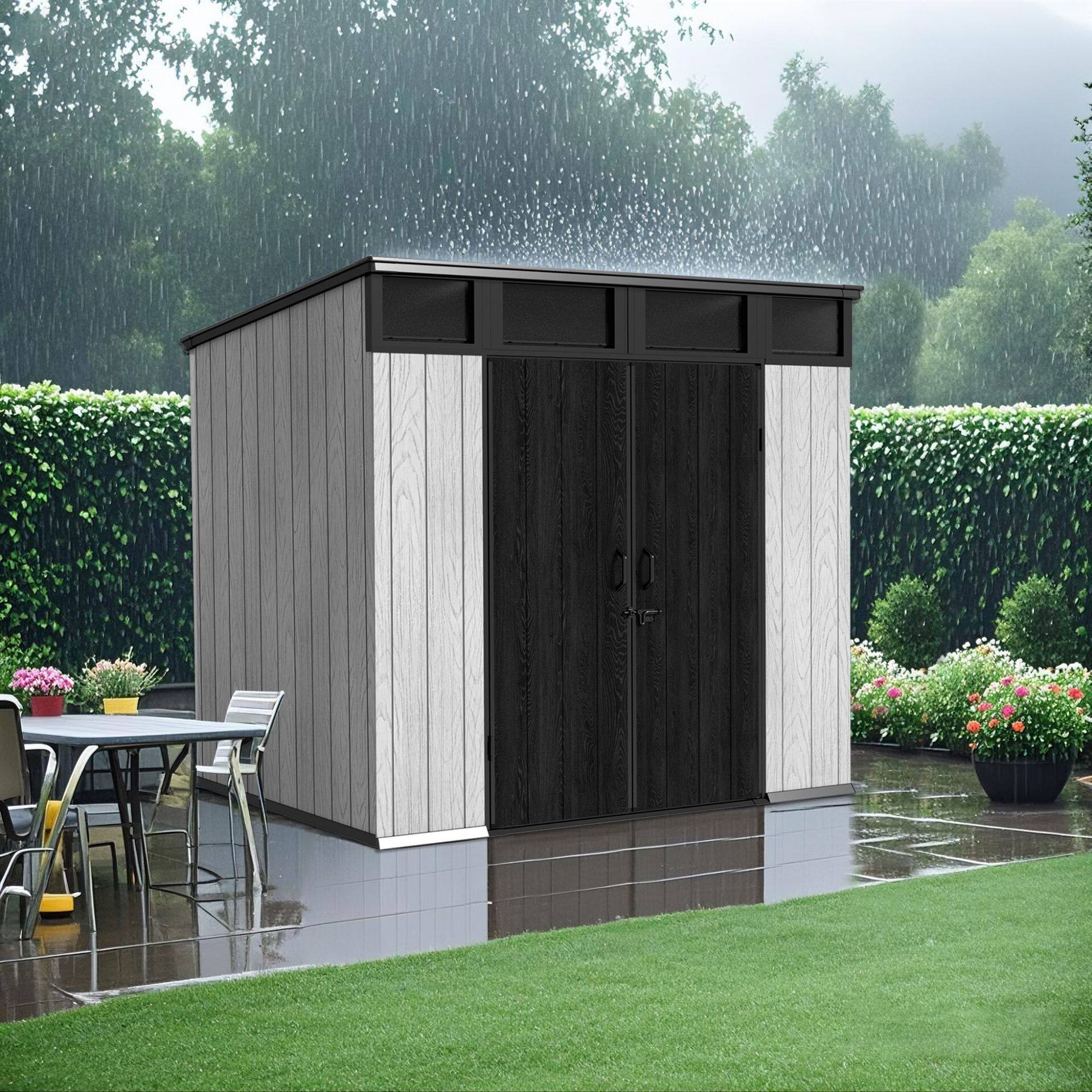 户外防雨工具房室外简易杂物房花园组合屋庭院储物房组装移动小屋