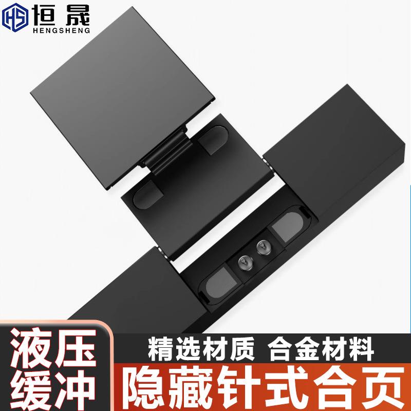 隐藏式针式天地铰链铝框玻璃门缓冲合页静音大角度铰链可调节合页图片
