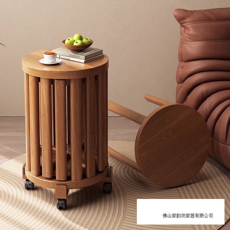 仿实木圆凳茶几家用叠放组合凳折叠椅子备用餐桌椅板凳叠叠乐凳子