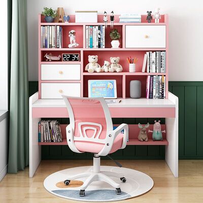 学生书桌书架书柜一体桌可升降小学生写字桌学习桌简约卧室厂批发