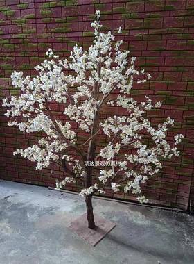 仿真梨花树北欧风客厅样板间民宿软装落地装饰花艺摆件拍摄道具