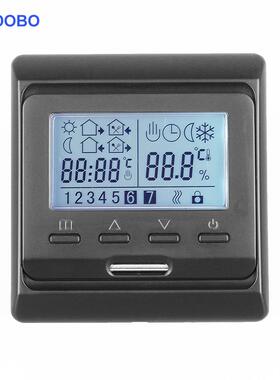 哑光黑色E51周编程液晶采暖温控器电暖电地暖16A发热电缆发热膜