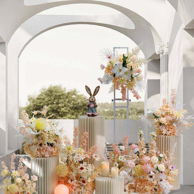 仿真花艺摆件订婚婚礼仪式区布置室内橱窗展示直播间假花装饰