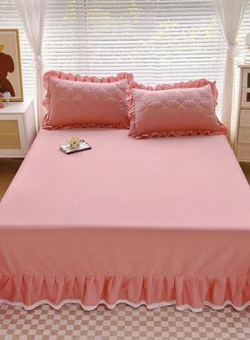 包邮韩版纯色花边床单水洗棉超柔软亲肤单件床单双人家用床褥