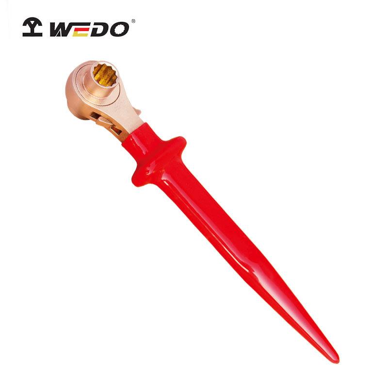 WEDO维度INB6406防爆绝缘浸塑双面撬棒棘轮扳手防爆绝缘铍铜