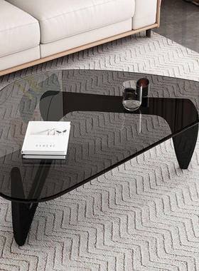 钢化玻璃茶几小户型客厅家用现代简约出租屋宿舍水滴形茶几一体