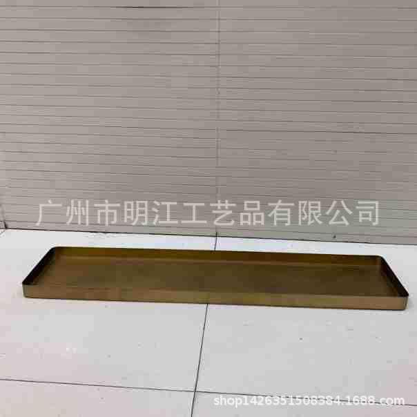 新中式铁艺长方形托盘架桌面仿真花艺假花盆栽摆架室内样板房