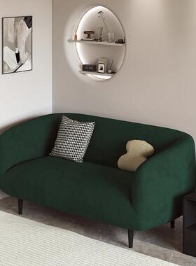小户型沙发客厅2024新款皮布艺两三人小沙发服装店绿色双人卧室