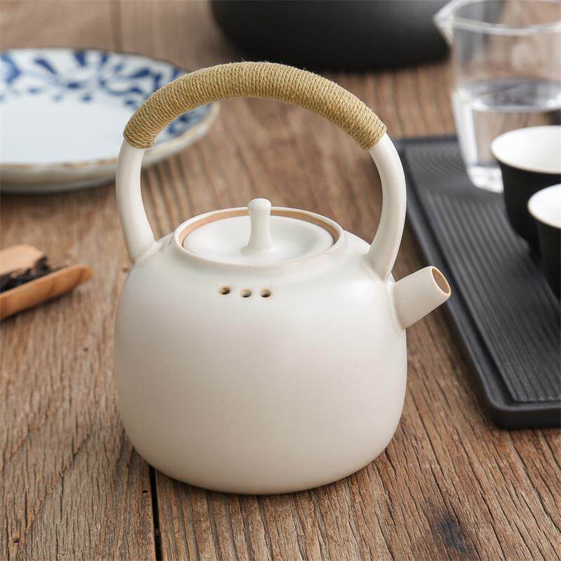 惠泽轩白泥手工陶泥壶溪水白松涛壶提梁壶功夫煮茶烧水壶软化水质