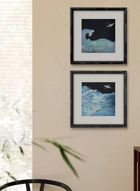 法式中古风组画客厅卧室现代装饰画复古玄关宋代美学挂画卧室书房