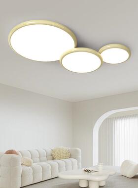 全光谱客厅灯吸顶灯奶油风大气主灯现代简约大气中山护眼全屋灯具