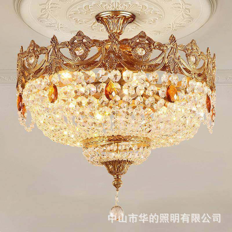 法式吸顶灯全铜水晶灯温馨浪漫卧室餐厅灯复古大气别墅客厅灯具,鲜花速递/花卉仿真/绿植园艺,割草机/草坪机,淘宝优惠券,粉丝福利购,淘宝优惠卷