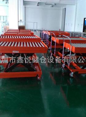 滚筒式手动平台车辊滚移动液压平台车搬运升降车电动平台车