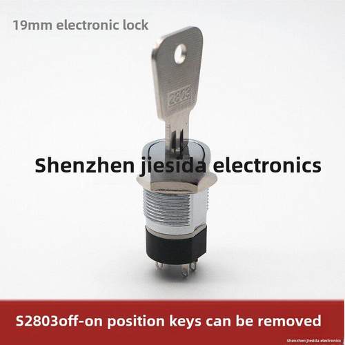 S2803/D2801电门锁/19mm 钥匙/电梯锁/钥匙开关/4脚2档双路