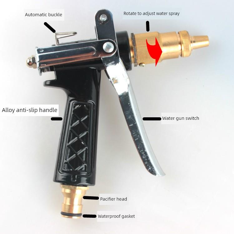 汽车洗车水枪套装家用全铜高压枪头15米伸缩水管便携nZ2gvJ0evh