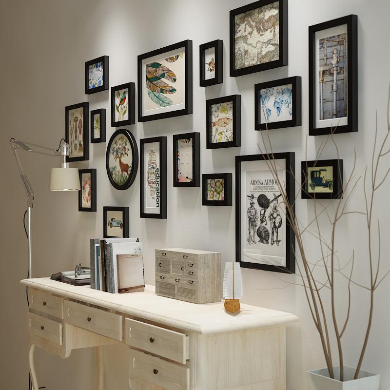 包邮卡拉瓦乔实木相框创意照片墙/相框墙/相框组合