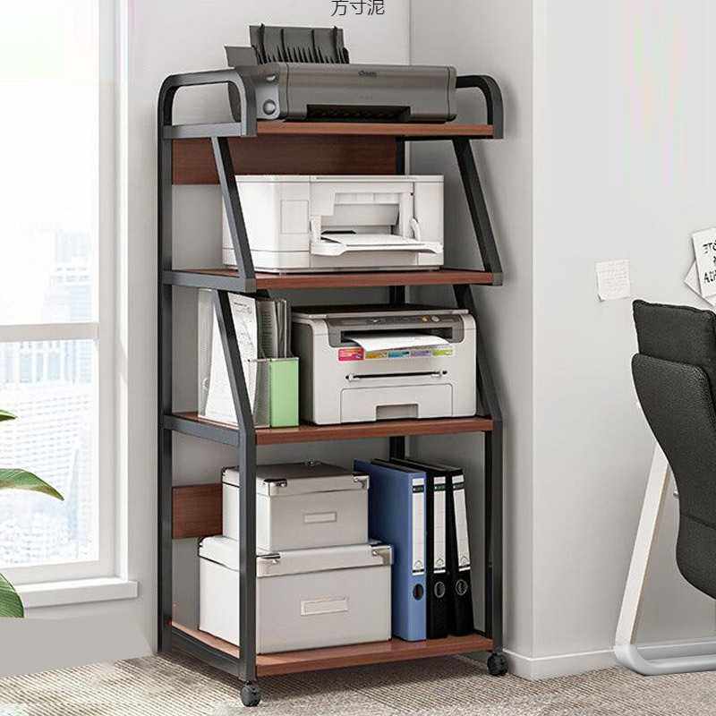 放打印机置物架落地放置柜搁物架子可移动办公室桌边电脑主机托架