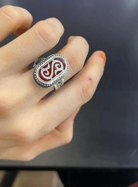小众设计百搭款银色哈萨克复古民族风蒙古特色游牧风食指戒男女款