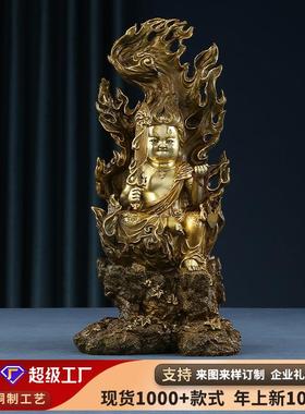 黄铜不动明王摆件家居工艺品