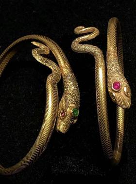 金色埃及法老的宠妃手镯蛇简约气质百搭高级感小众设计节日送礼