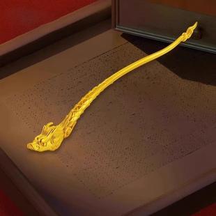 古法鸿运升升佳偶龙形发簪黄金色头饰女款送礼物古典复古小众发饰