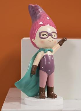 可爱女孩创意摆件梦幻音乐主题卡通少女心礼物儿童房电视柜桌