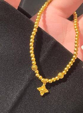 金色珠子手链女士时尚蹦迪爆闪碎金轻奢百搭手串生日礼物送女友