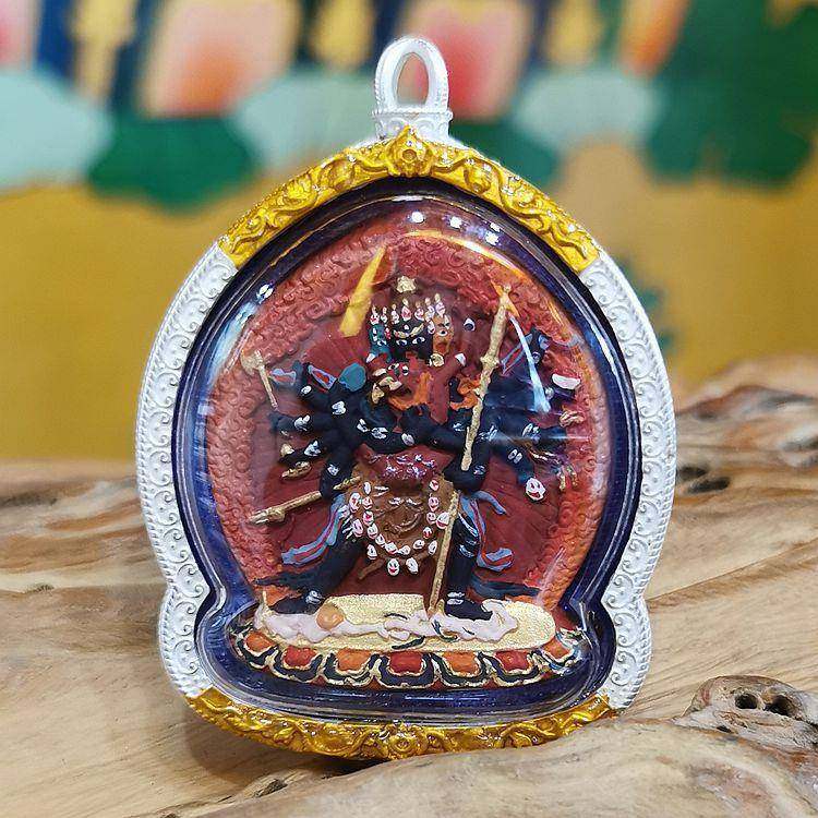 西藏矿物质彩绘擦擦佛像嘎乌盒吊坠本命佛密集金刚随身唐卡小佛像