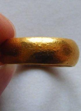 新中式复古时尚新款黄金色古法戒指轻奢个性食指简约设计感指环戒