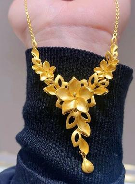 经典花月佳期系列茉莉花嫁妆黄金色项链小众时尚设计感轻奢送礼物