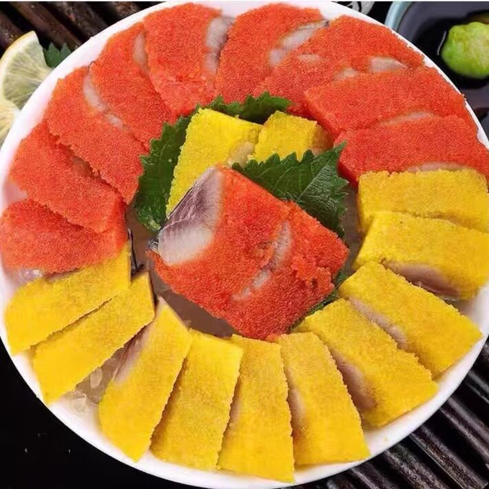 希鲮鱼籽刺身寿司料理 红黄双色  西陵鱼籽130g*2条 三文鱼伴侣