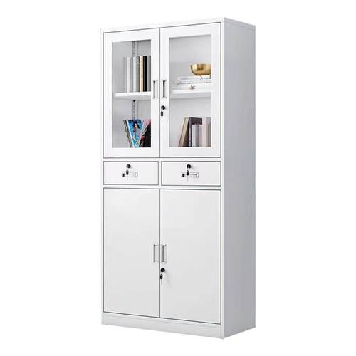 钢制文件柜铁皮柜办公室文件柜钢制档案资料柜带锁抽屉储物书柜