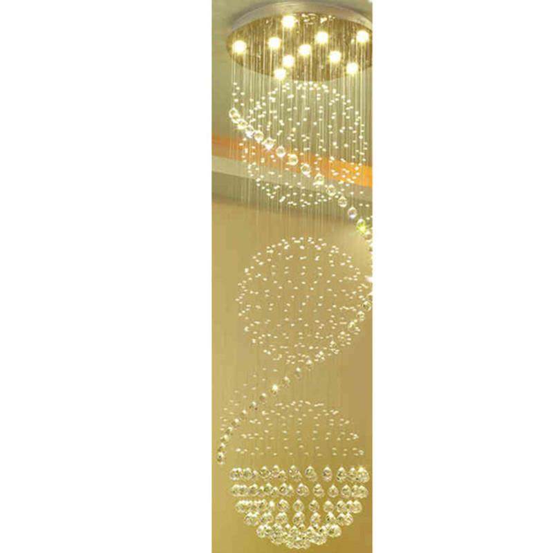 元华楼梯吊灯复式客厅吊灯旋转别墅楼梯间现代简约北欧水晶吊灯,家装灯饰光源,智能吊灯,淘宝优惠券,粉丝福利购,淘宝优惠卷