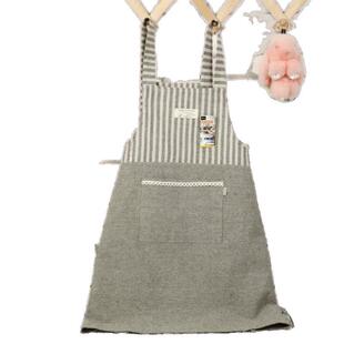 日式棉麻家用厨房围裙防油成人做饭罩衣工作服咖啡店服文艺围裙