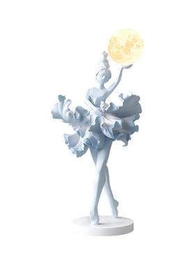 高级简约抽象轻奢女孩艺术摆件卧室小夜灯入户玄关酒柜桌面装饰品